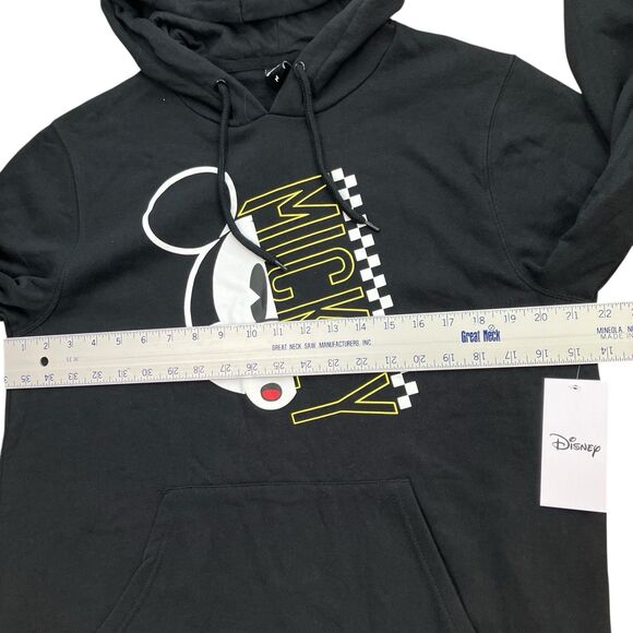 Disney Mickey Mouse Hoodie Mens M Black Graphic Pullover Sweatshirt Checkered - Picture 5 of 12